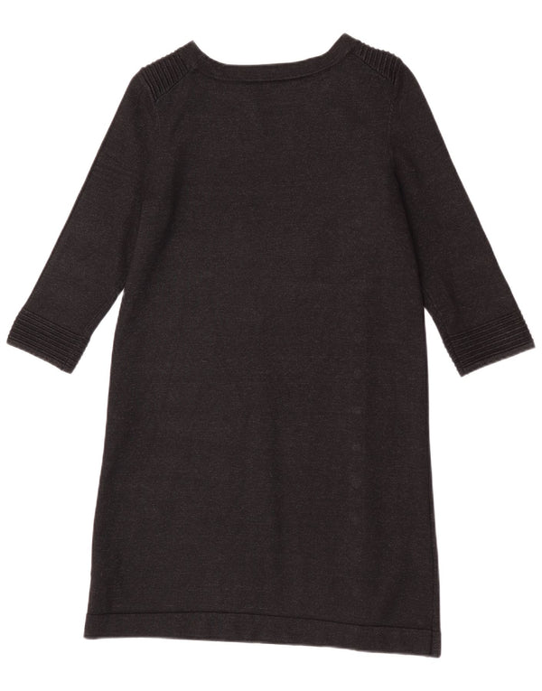 Vestido jumper feminino de manga 3/4 Phase Eight Reino Unido 10 pequeno preto viscose
