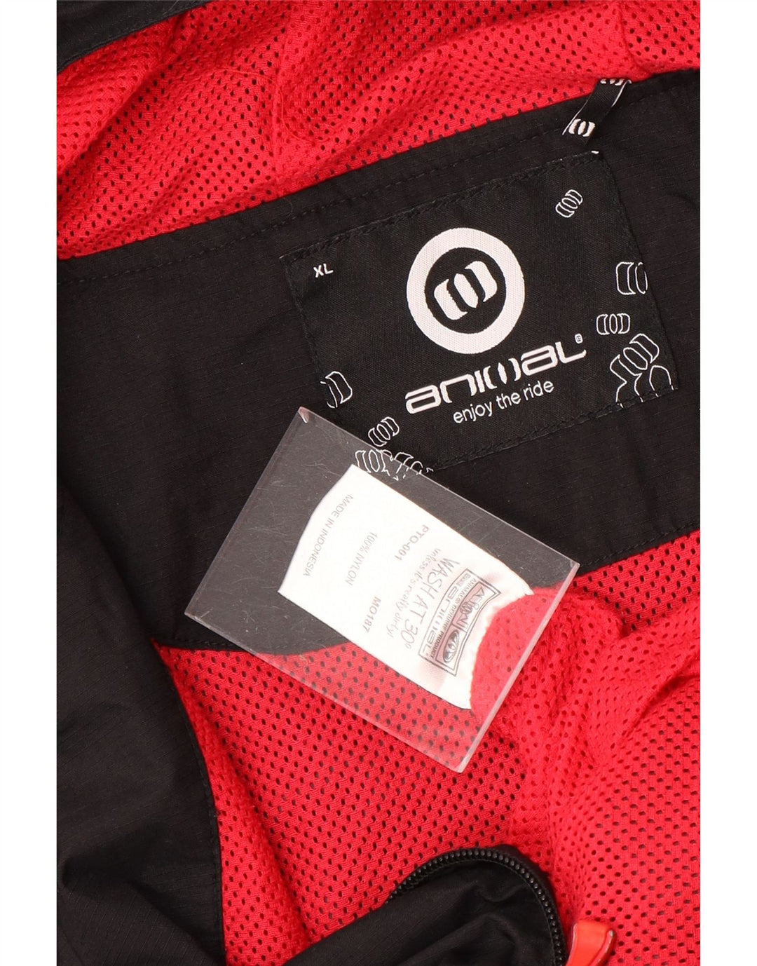 ANIMAL Jaqueta de chuva masculina com capuz UK 42 XL Nylon preto