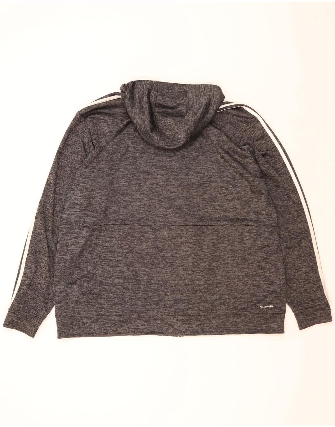 ADIDAS Masculino Climalite Zip Hoodie Suéter 2XL Poliéster manchado cinza