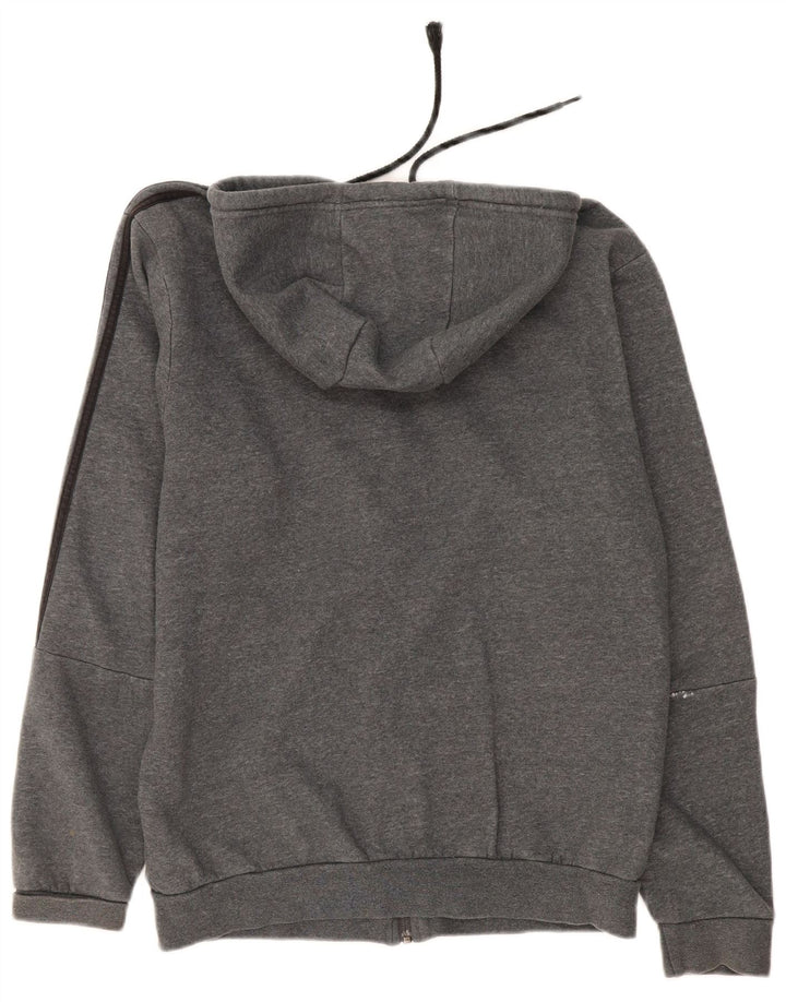 ADIDAS Mens Zip Hoodie Sweater Médio Algodão Cinza