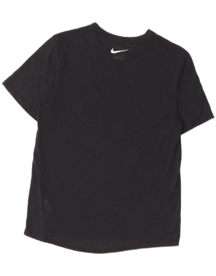 Nike Mens Running T-Shirt Top Pequeno Poliéster Preto
