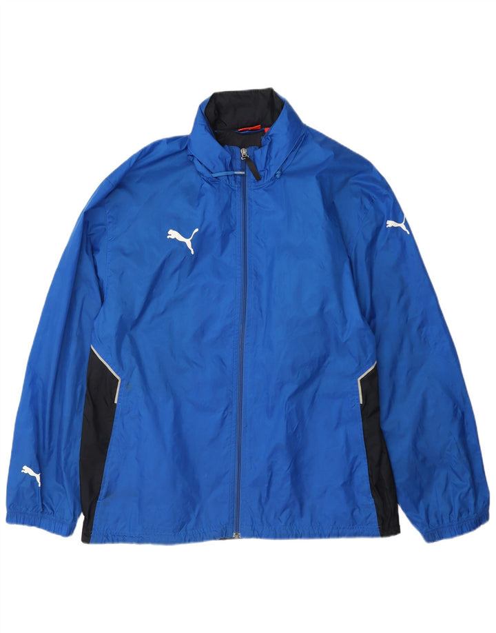 Jaqueta de chuva masculina Puma com capuz UK 38 Medium Blue Colourblock Nylon