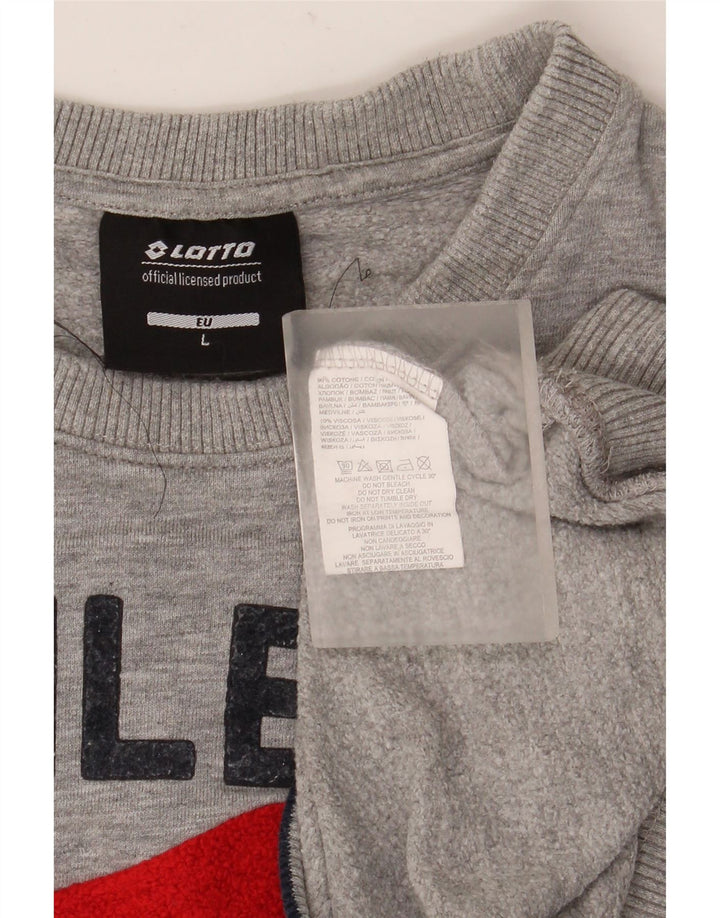 LOTTO moletom gráfico masculino jumper grande algodão listrado cinza