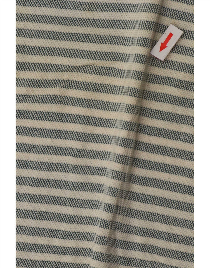 Camiseta masculina Zara Top grande algodão listrado cinza