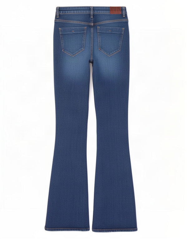 Jeans feminino Zara Flared EU 40 Médio W30 L32 Azul Algodão