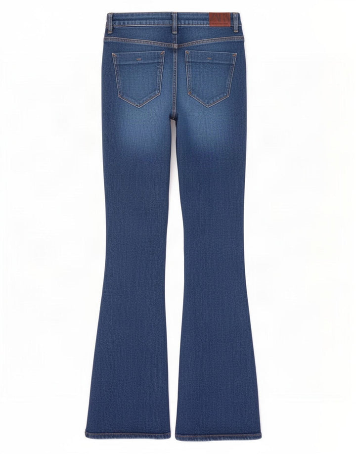Jeans feminino Zara Flared EU 40 Médio W30 L32 Azul Algodão