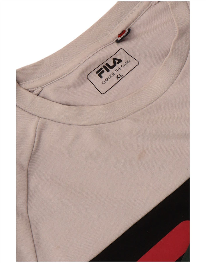 Fila moletom gráfico masculino jumper XL verde colorblock
