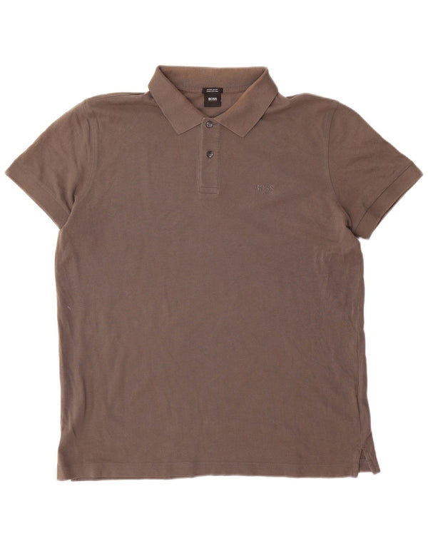 Camisa polo masculina Hugo Boss Regular Fit XL algodão marrom