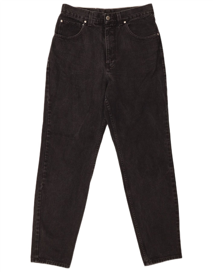 Calça jeans feminina JOOP Tapered UK 12 médio W30 L31 algodão preto