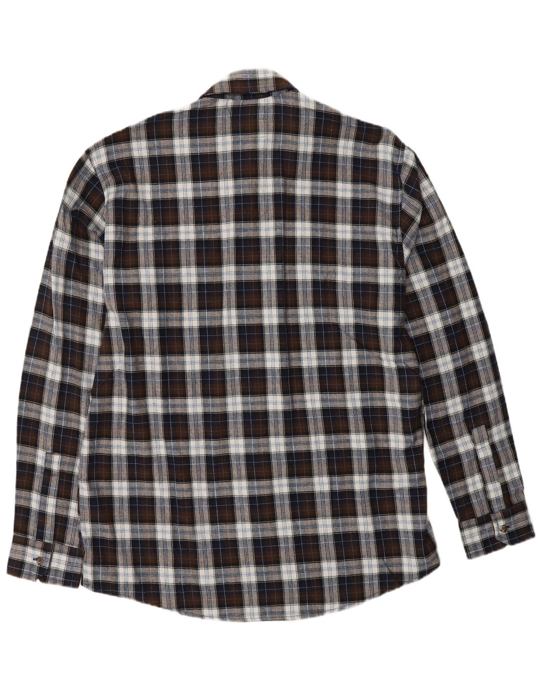 Camisa masculina de flanela EUROPEAN PROJECT grande algodão xadrez marrom