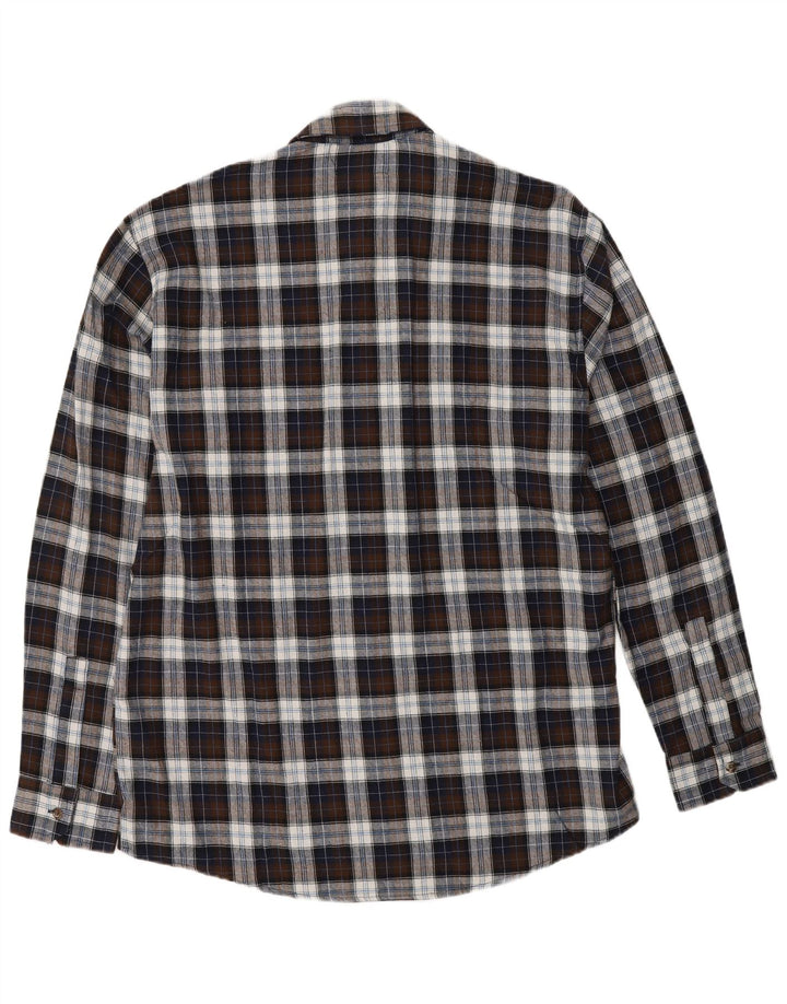 Camisa masculina de flanela EUROPEAN PROJECT grande algodão xadrez marrom
