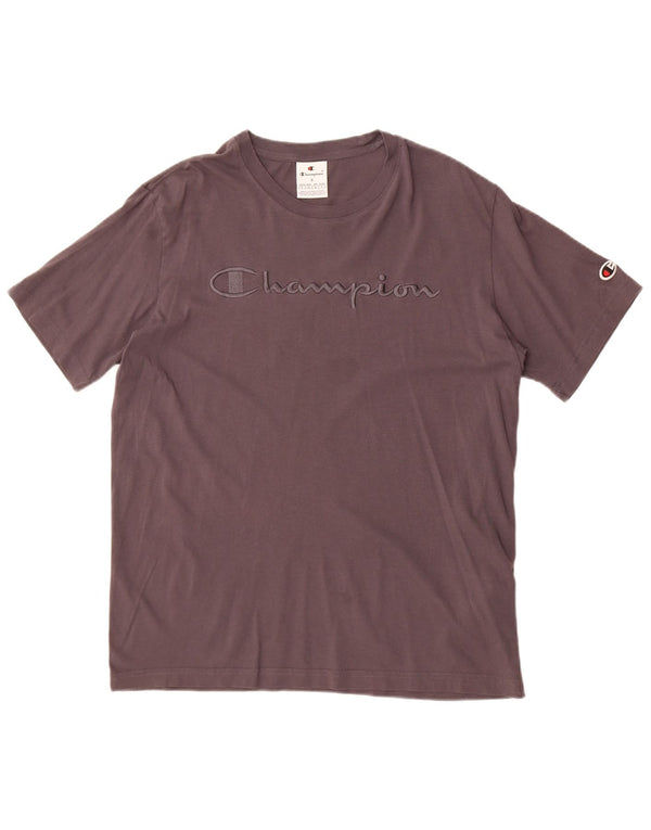 Champion Mens Graphic T-Shirt Top Small Grey Cotton