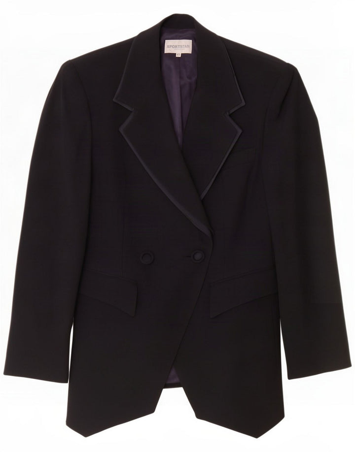 Sportstaff Jaqueta blazer feminina de 1 botão IT 42 lã azul marinho médio
