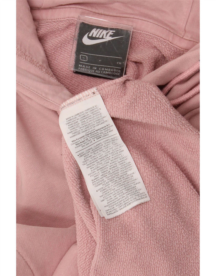 NIKE Womens Oversized Hoodie Jumper UK 10 Pequeno Algodão Rosa