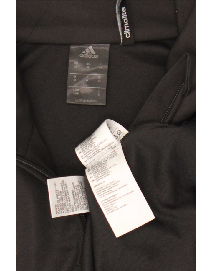 Adidas Mens Climalite Zip Neck Pullover Treino Top Médio Preto