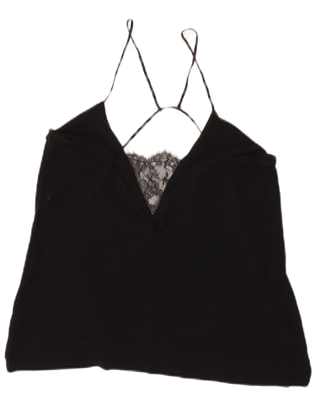 Top feminino Zara Halter UK 12 médio preto