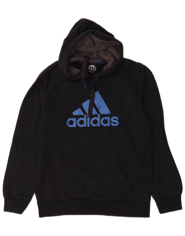 Adidas masculino gráfico moletom com capuz médio algodão preto