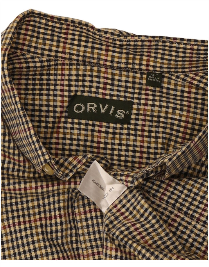 Camisa alta masculina Orvis XL algodão guingão multicolorido