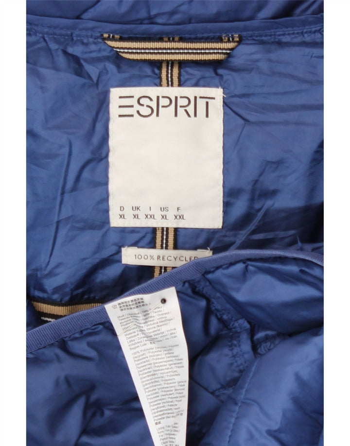 Jaqueta acolchoada com capuz feminina Esprit UK 18 XL azul poliéster