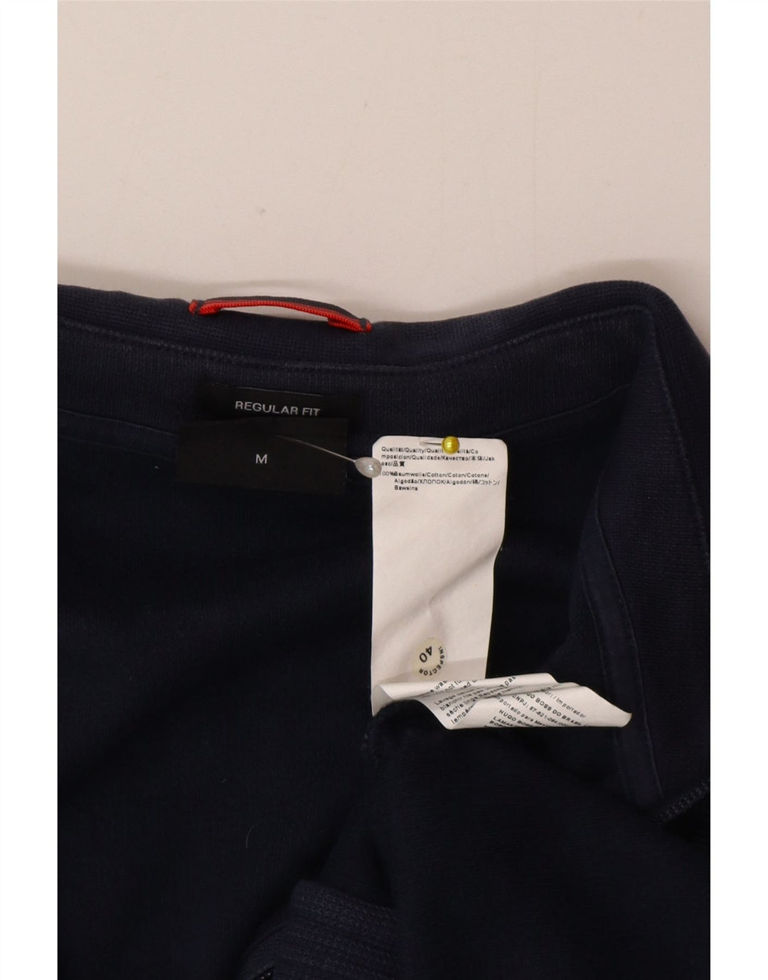 Hugo Boss Mens Regular Fit Treino Top Jaqueta Médio Algodão Azul Marinho