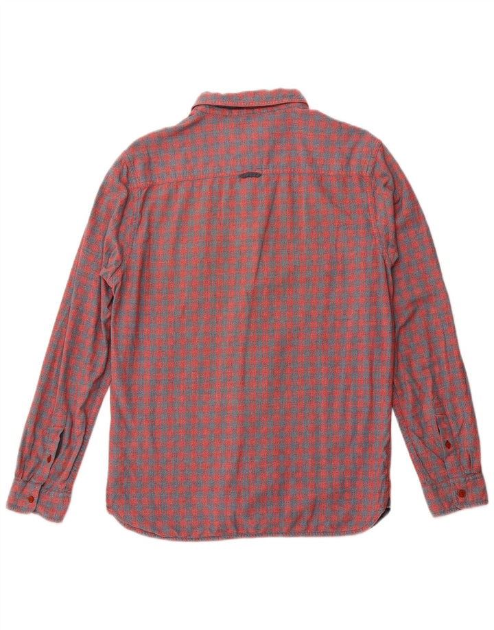 Camisa masculina de flanela branca material médio algodão guingão vermelho