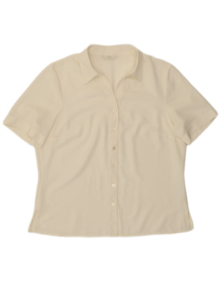 Camisa feminina de manga curta Marks & Spencer UK 18 XL branco