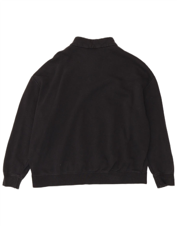 Moletom feminino Nike com zíper e gola alta, suéter UK 10 pequeno algodão preto