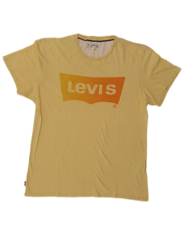 Camiseta gráfica masculina Levi's Top médio algodão amarelo
