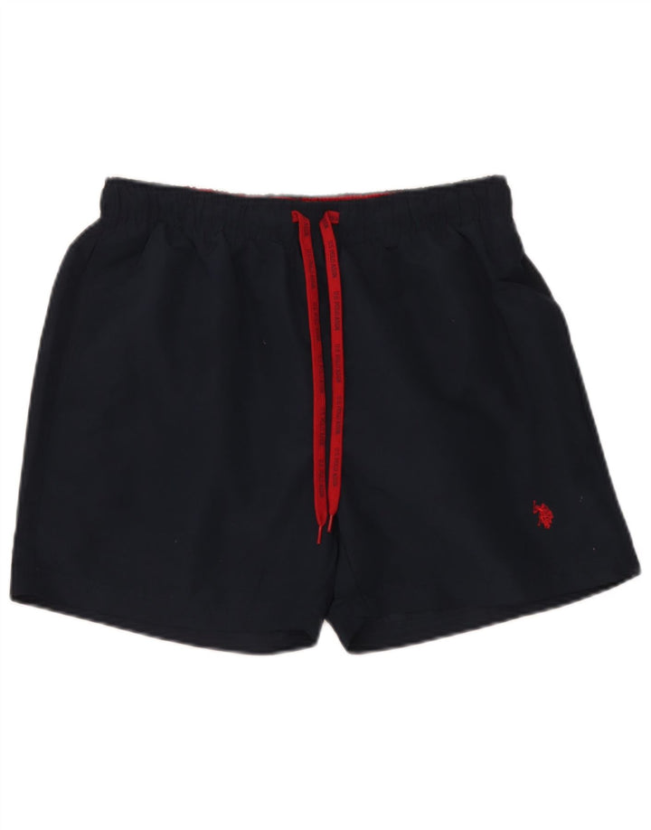 US Polo Assn. Shorts de natação masculino grande poliéster azul marinho