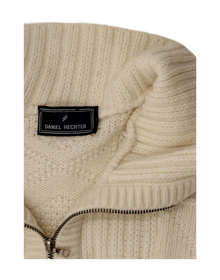 Suéter masculino Daniel Hechter com zíper e gola XL off white