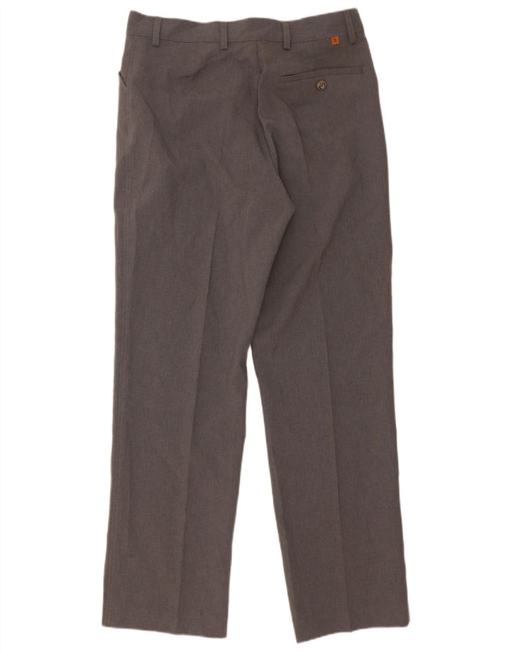 Calça casual reta masculina Farah W32 L31 poliéster cinza