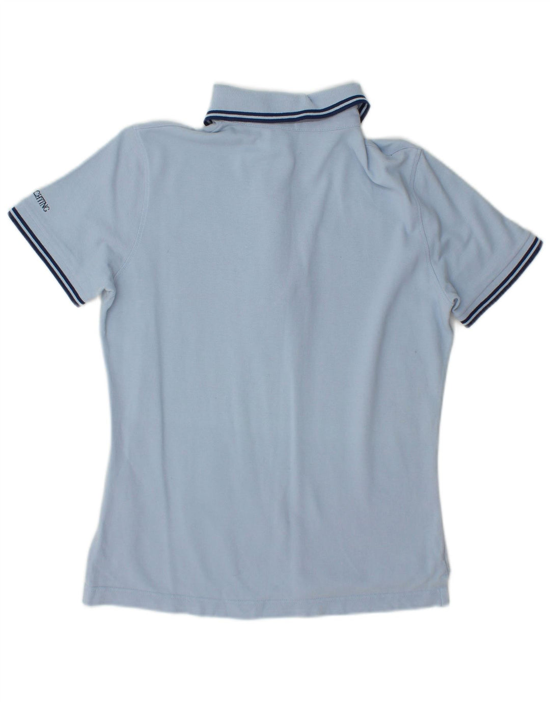 Camisa pólo gráfica feminina Marina Yachting Reino Unido 10 algodão azul pequeno