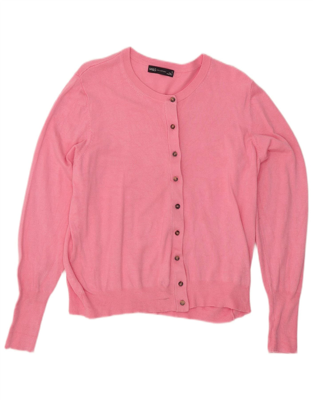 Suéter cardigã feminino Marks & Spencer UK 16 grande viscose rosa