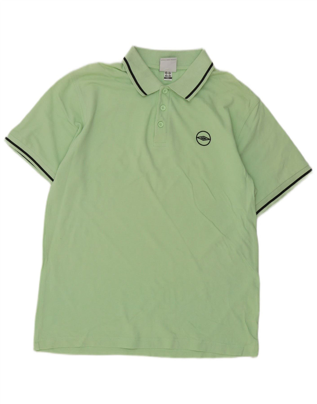 Camisa polo masculina Umbro algodão listrado verde médio