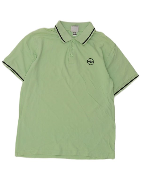 Camisa polo masculina Umbro algodão listrado verde médio