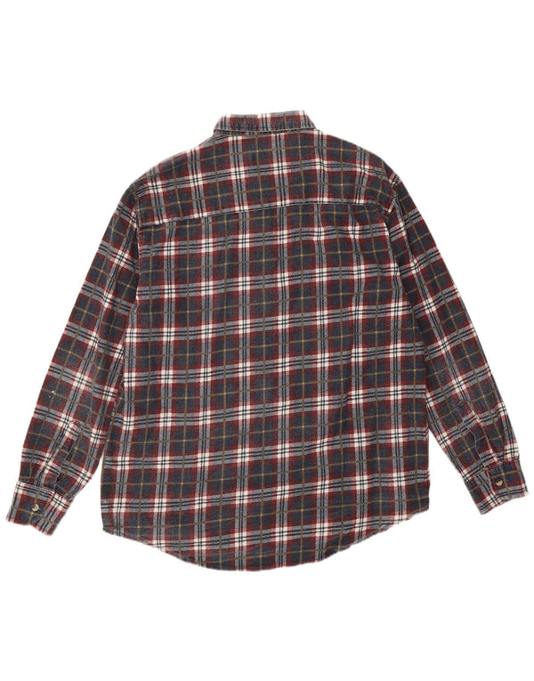 Camisa masculina de flanela Cotton Club tamanho 41/42 grande xadrez azul marinho