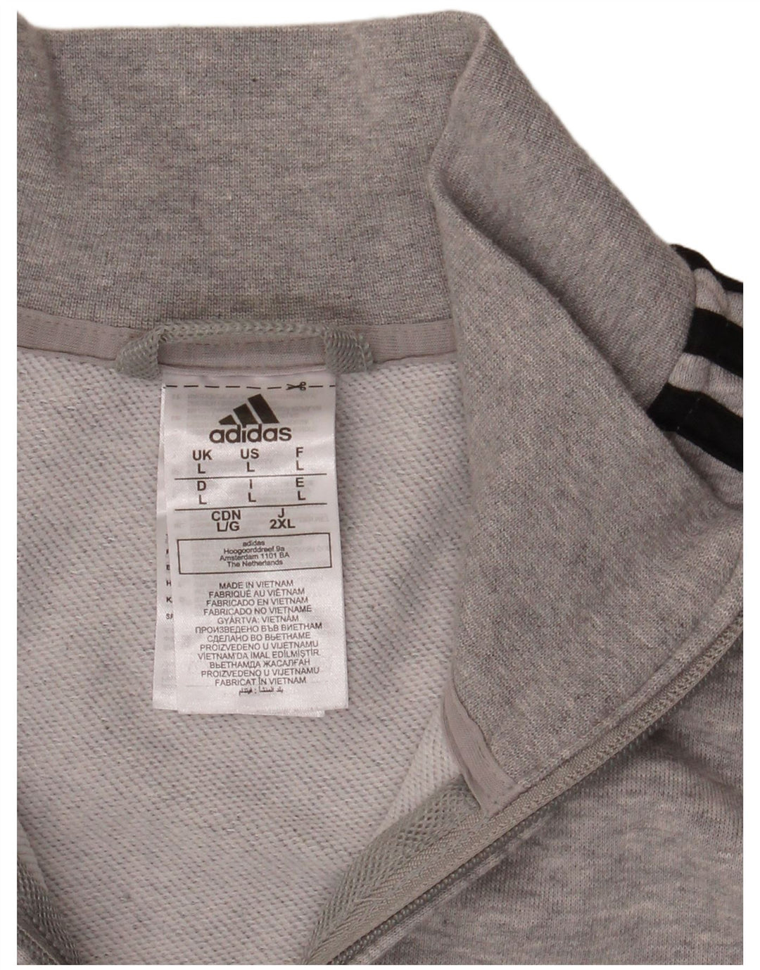 Adidas feminino agasalho jaqueta grande algodão manchado cinza