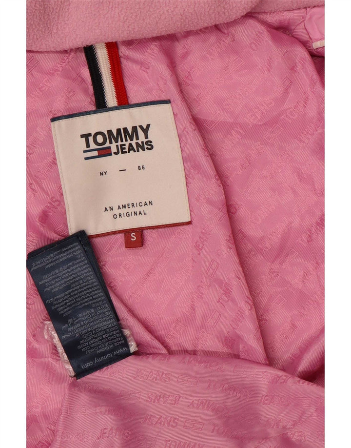 Jaqueta acolchoada com capuz feminina Tommy Hilfiger UK 10 poliéster rosa pequeno
