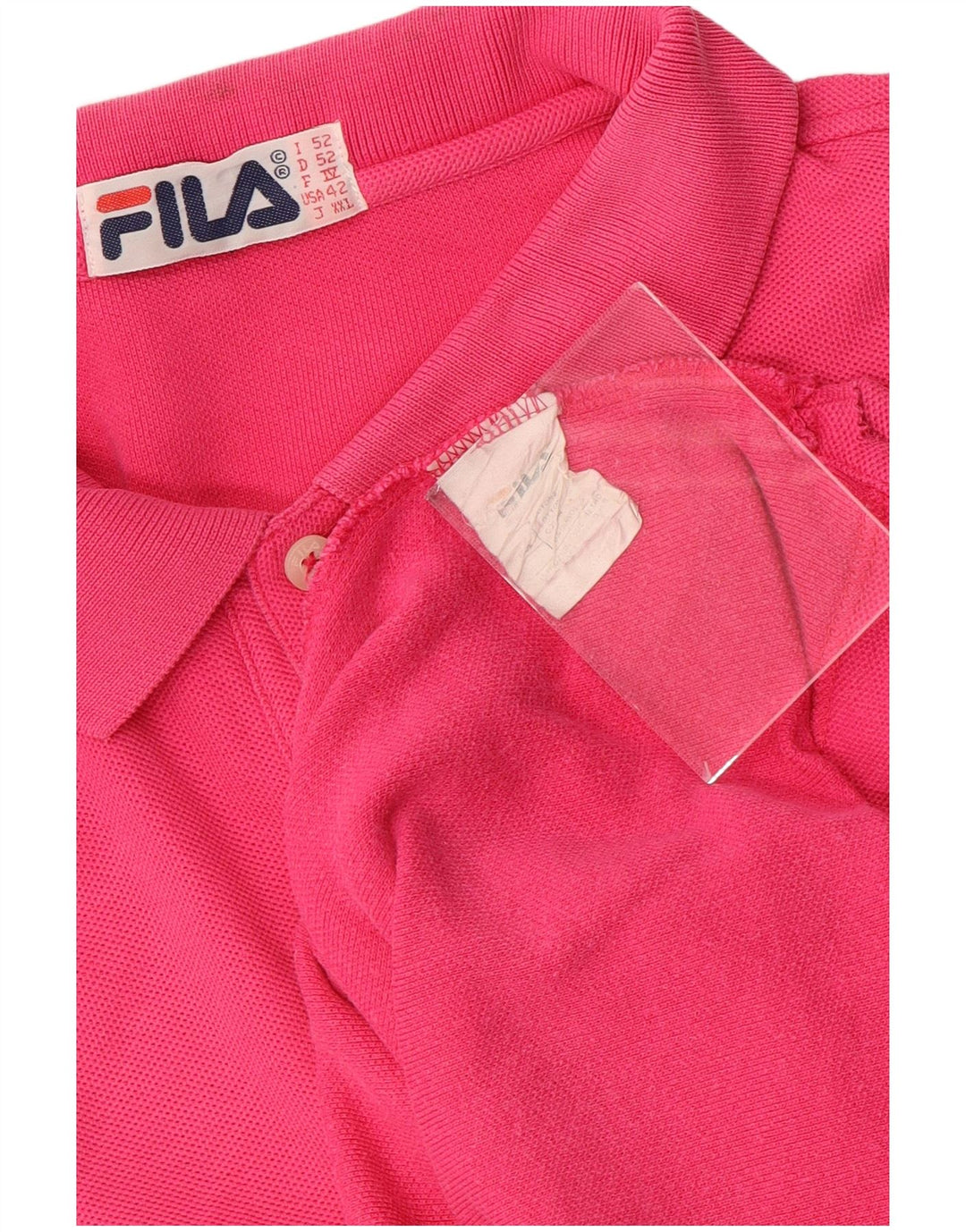 Camisa polo masculina Fila IT 52 grande algodão rosa