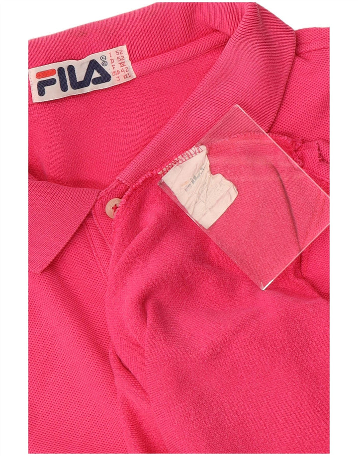 Camisa polo masculina Fila IT 52 grande algodão rosa