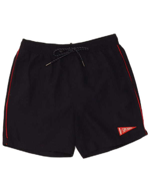 Superdry Mens Sport Shorts Médio Azul Marinho Poliéster