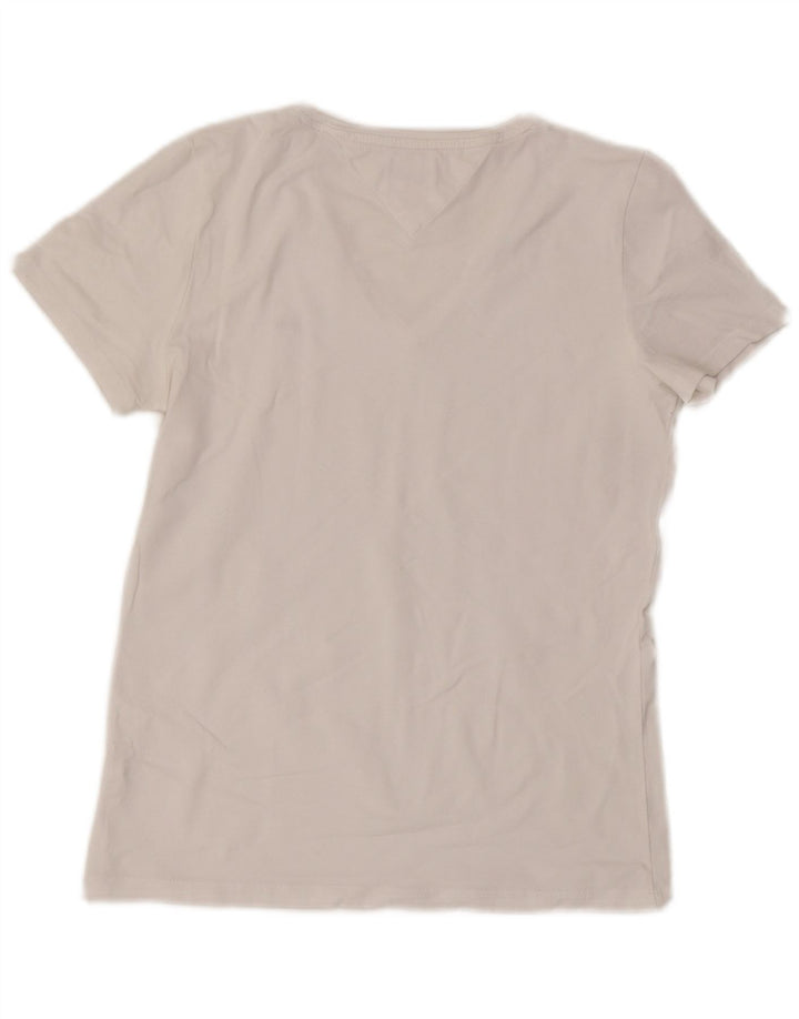 Camiseta Tommy Hilfiger Mulher Top UK 12 Médio Branco