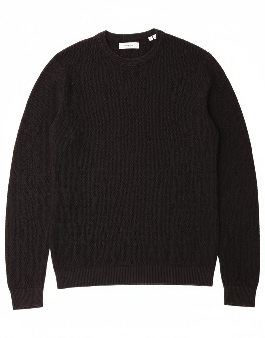 Suéter masculino JACK & JONES com gola redonda, algodão preto médio