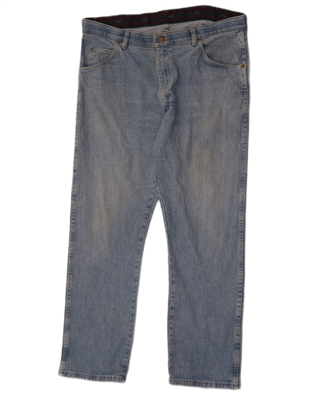 Wrangler masculino regular fit jeans reto W38 L30 algodão azul