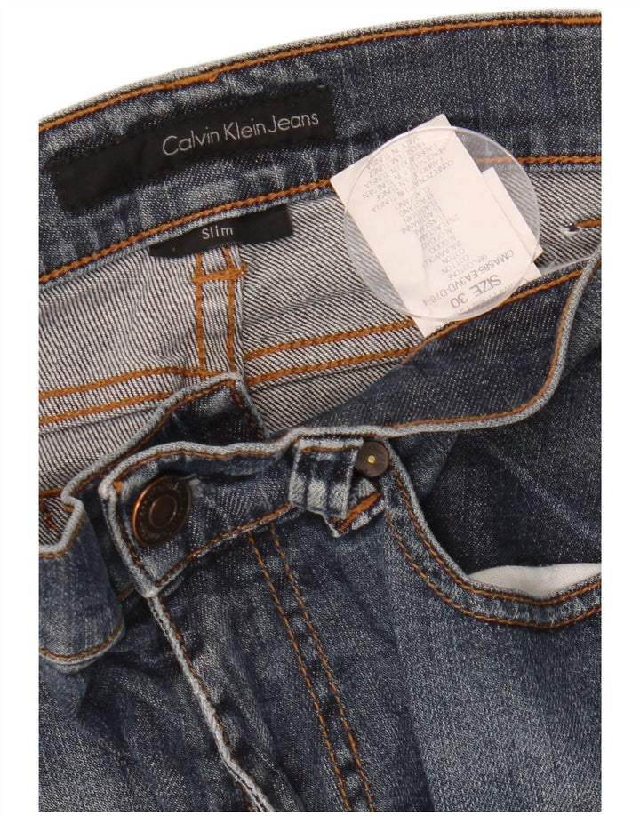 Calça jeans feminina CALVIN KLEIN W30 L28 azul marinho algodão
