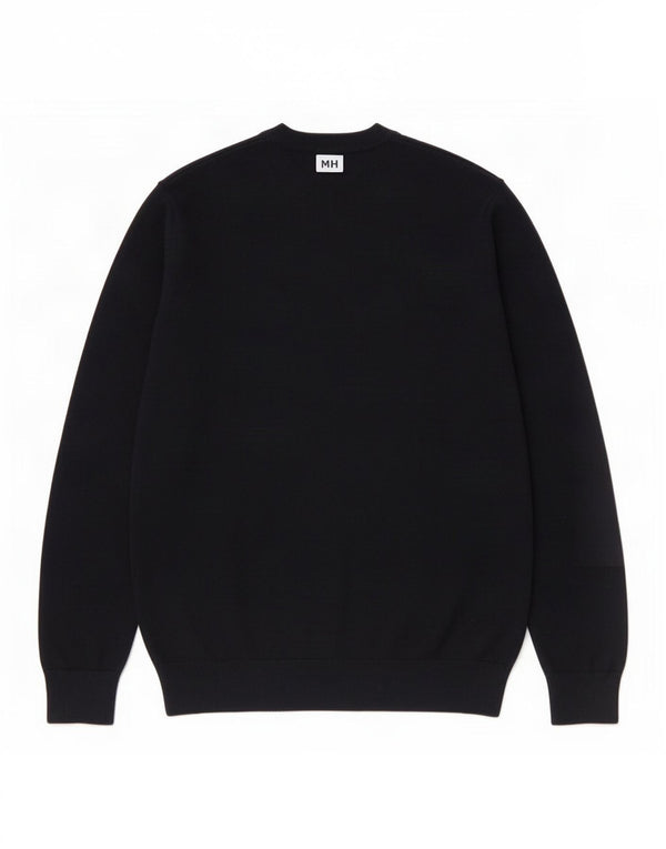 Suéter masculino Marks & Spencer com gola redonda e algodão preto médio