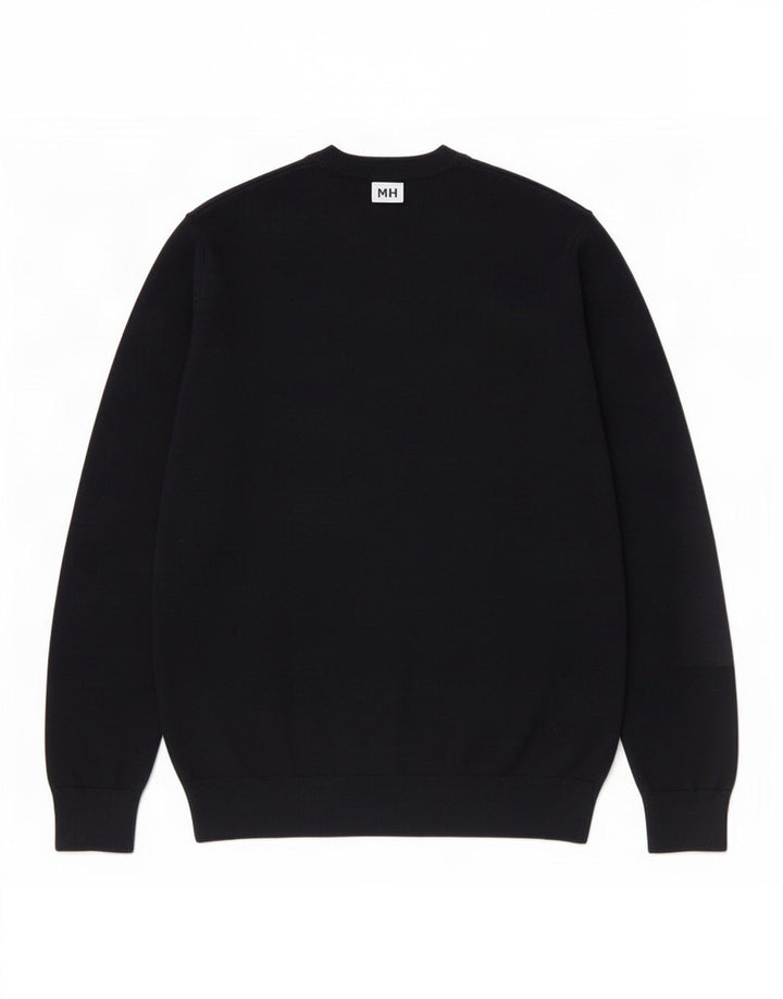 Suéter masculino Marks & Spencer com gola redonda e algodão preto médio