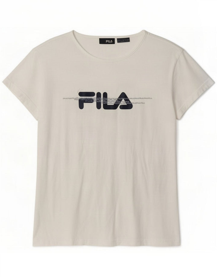 Camiseta feminina Fila Graphic UK 14 médio branco
