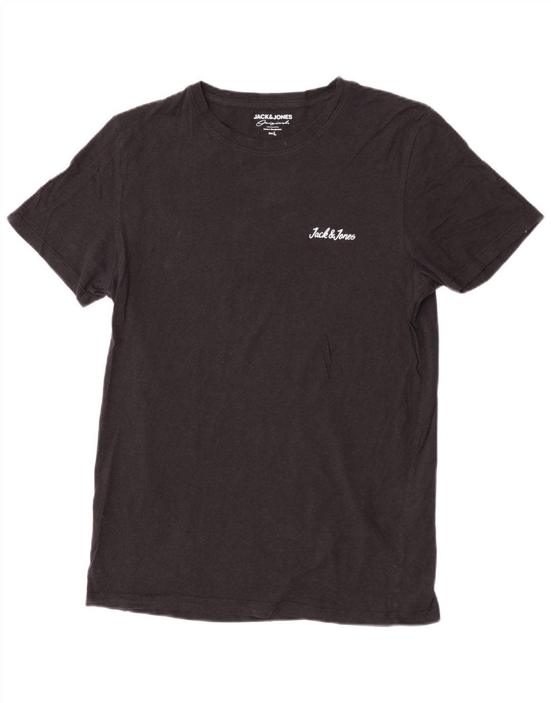Camiseta masculina Jack & Jones grande algodão preto