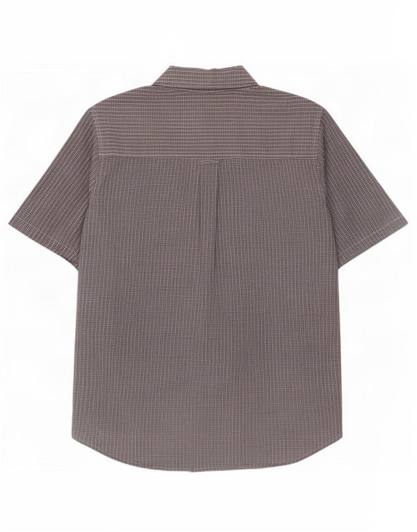 Camisa masculina de manga curta Chaps Easy Care grande algodão cinza